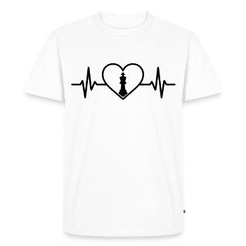 Chess Game Strategy Heart - Men's Premium Organic T-Shirt - white - Front - Nico (187cm)