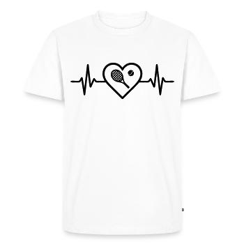 Heart Tennis Racket Ball - Men's Premium Organic T-Shirt - white - Front - Nico (187cm)