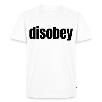 Disobey - Don’t follow the rules - vecteur - T-shirt Premium bio Homme - blanc - Devant - Nico (187cm)