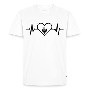 Heart Grill Barbecue Meat - Men's Premium Organic T-Shirt - white - Front - Nico (187cm)