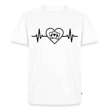Heart Playing Cards Card Game - Men's Premium Organic T-Shirt - white - Front - Nico (187cm)