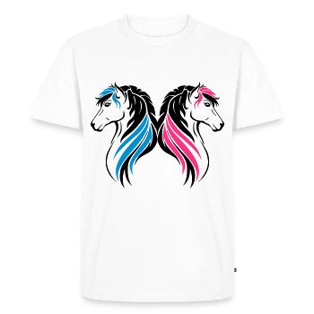 Cheval drôle cadeau idée cheval poney équitation amour - T-shirt Premium bio Homme - blanc - Devant - Nico (187cm)