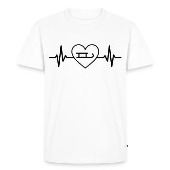 Tobogganing Winter sports heart - Men's Premium Organic T-Shirt - white - Front - Nico (187cm)