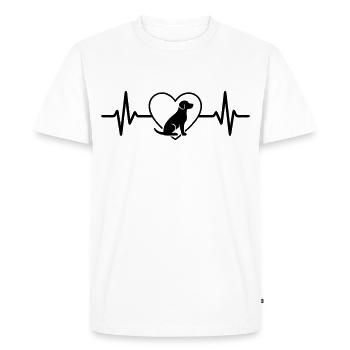 Chien dans le cœur Mon fidèle ami - T-shirt Premium bio Homme - blanc - Devant - Nico (187cm)