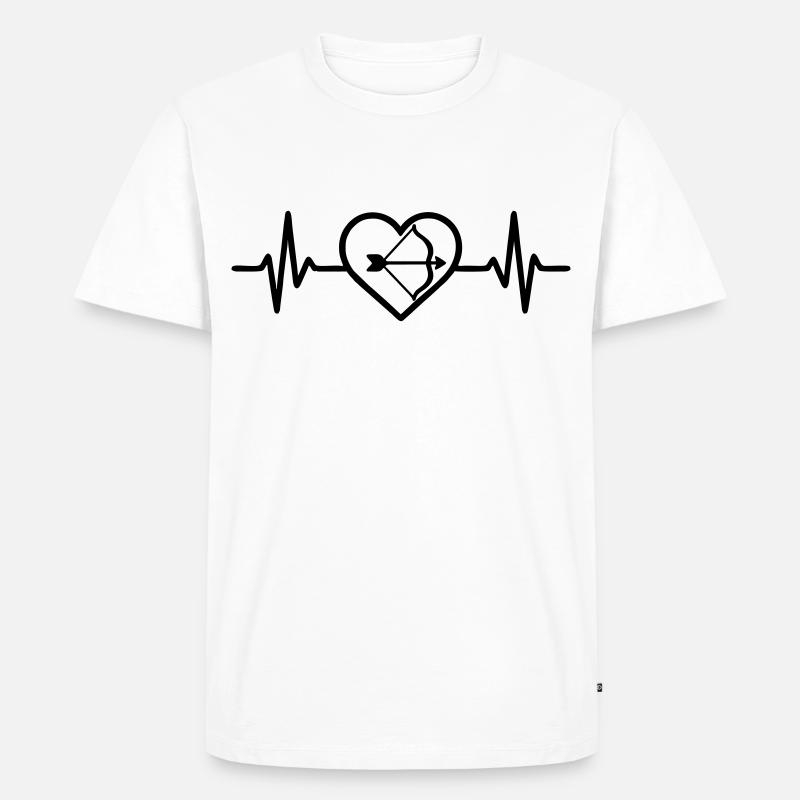 Bogenschießen Herz - Männer Premium Bio T-Shirt - Weiß
