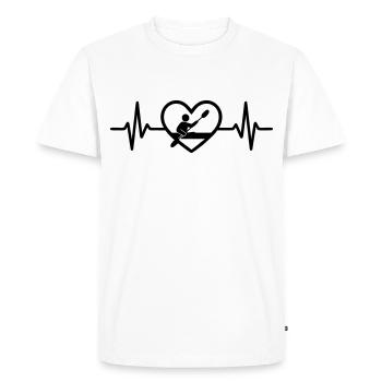 Kayak Sports Kayaker Cœur - T-shirt Premium bio Homme - blanc - Devant - Nico (187cm)