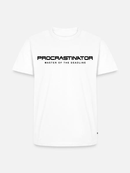 Procrastinator Master of Deadlines - Männer Premium Bio T-Shirt - Weiß