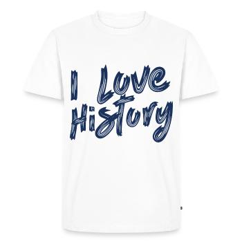 I love history historian historian - Men's Premium Organic T-Shirt - white - Front - Nico (187cm)
