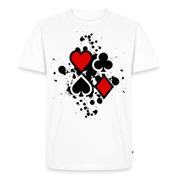 poker - T-shirt Premium bio Homme - blanc - Devant - Nico (187cm)