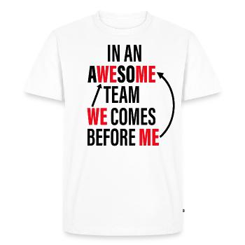 Travail d'équipe - T-shirt Premium bio Homme - blanc - Devant - Nico (187cm)