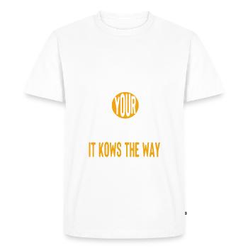 T-shirts Follow your dream -citations et dictons - T-shirt Premium bio Homme - blanc - Devant - Nico (187cm)