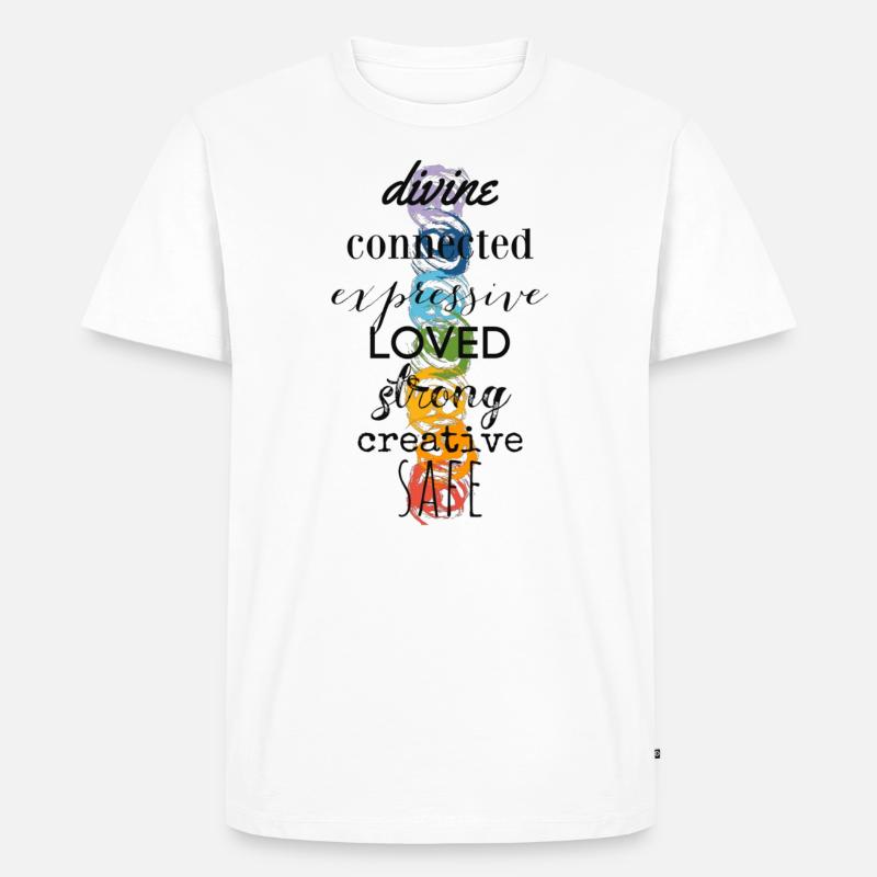 Chakra affirmation - Männer Premium Bio T-Shirt - Weiß