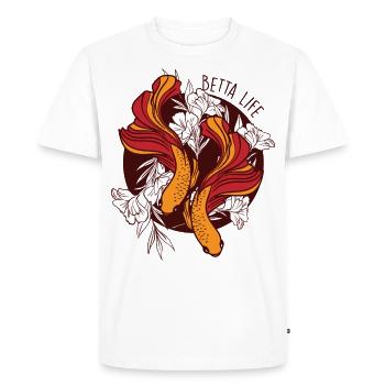 Siamese battlefish Betta Life - Men's Premium Organic T-Shirt - white - Front - Nico (187cm)