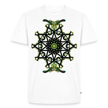 vert jaune et mandala noir - T-shirt Premium bio Homme - blanc - Devant - Nico (187cm)