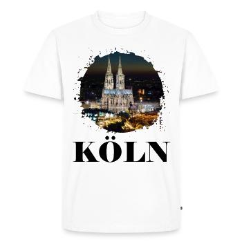 Cologne Allemagne Cologne Dom Cologne Ville Skyline - T-shirt Premium bio Homme - blanc - Devant - Nico (187cm)