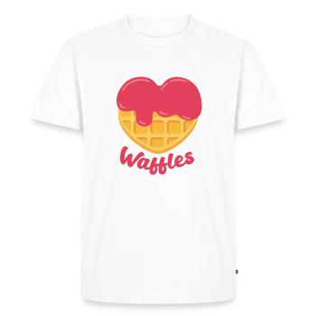 douce kawaii gaufre en forme de coeur - T-shirt Premium bio Homme - blanc - Devant - Nico (187cm)