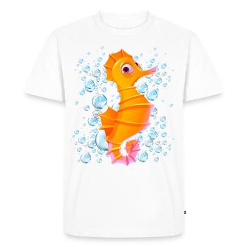Bulles d’hippocampes - T-shirt Premium bio Homme - blanc - Devant - Nico (187cm)