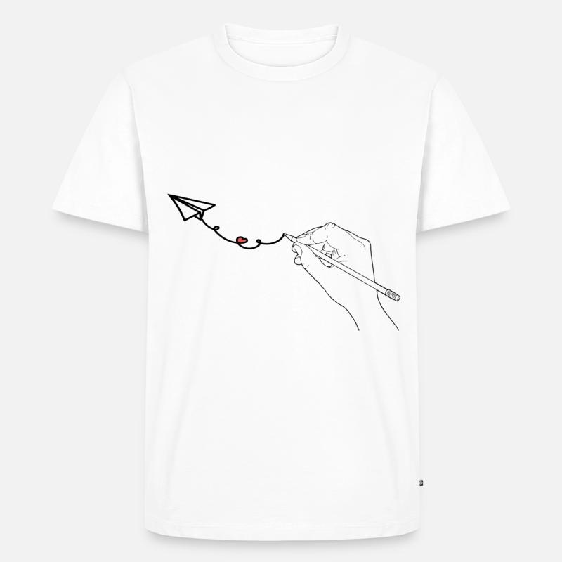 Herz Liebe Romantisch Symbol Geschenkidee - Männer Premium Bio T-Shirt - Weiß