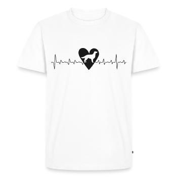Irish Setter Heart Line - Men's Premium Organic T-Shirt - white - Front - Nico (187cm)