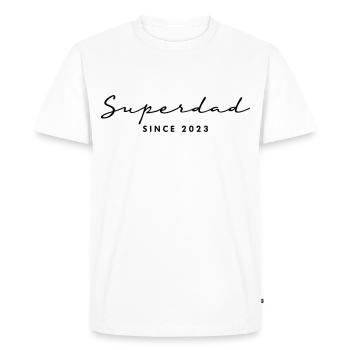 Superdad 2023 Papa Père Cadeau - T-shirt Premium bio Homme - blanc - Devant - Nico (187cm)