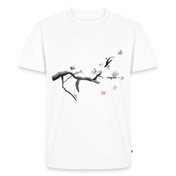 Sakura, cherry blossoms - Men's Premium Organic T-Shirt - white - Front - Nico (187cm)