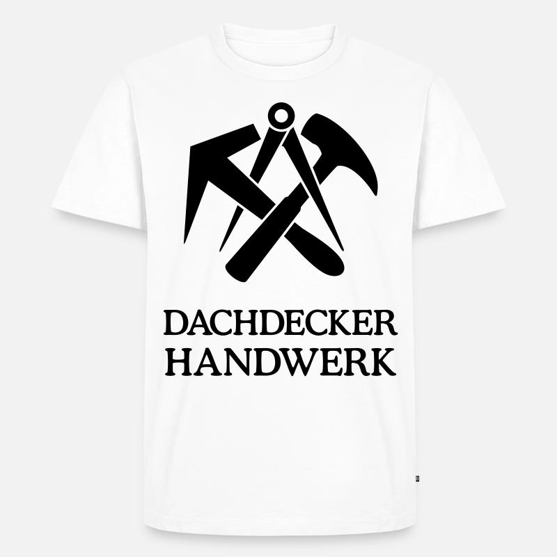 Dachdecker Handwerk Zunftzeichen dachdecker - Männer Premium Bio T-Shirt - Weiß
