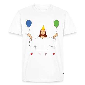 Birthday Boy Jesus - Chandail de Noël - T-shirt Premium bio Homme - blanc - Devant - Nico (187cm)