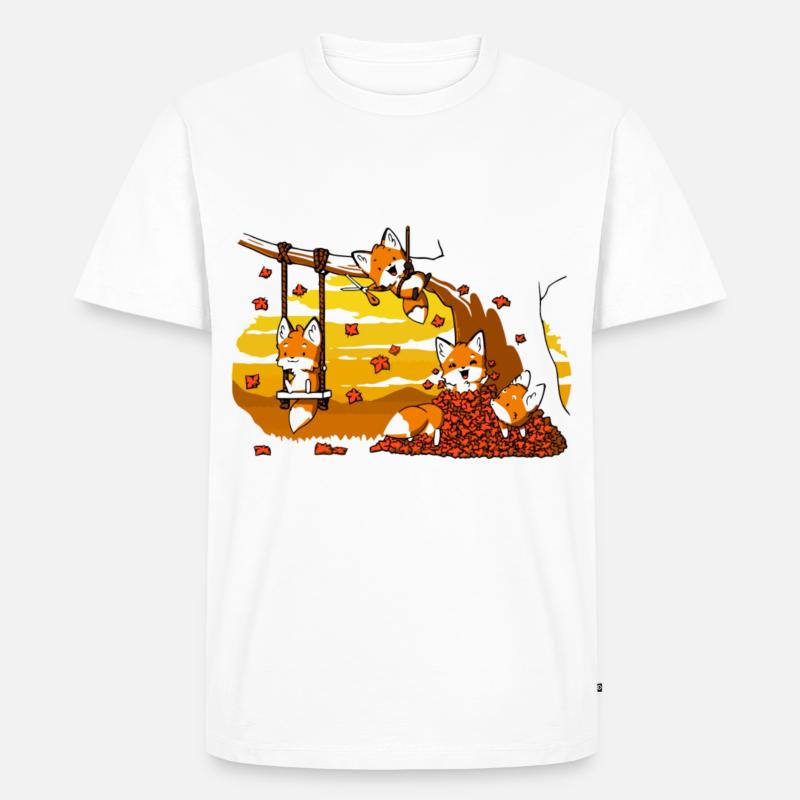 Fuchs Herbst - Männer Premium Bio T-Shirt - Weiß