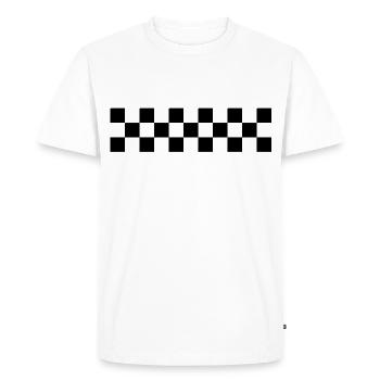 checkered flag design - Men's Premium Organic T-Shirt - white - Front - Nico (187cm)