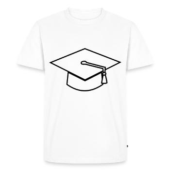 Icône de chapeau de graduation - T-shirt Premium bio Homme - blanc - Devant - Nico (187cm)