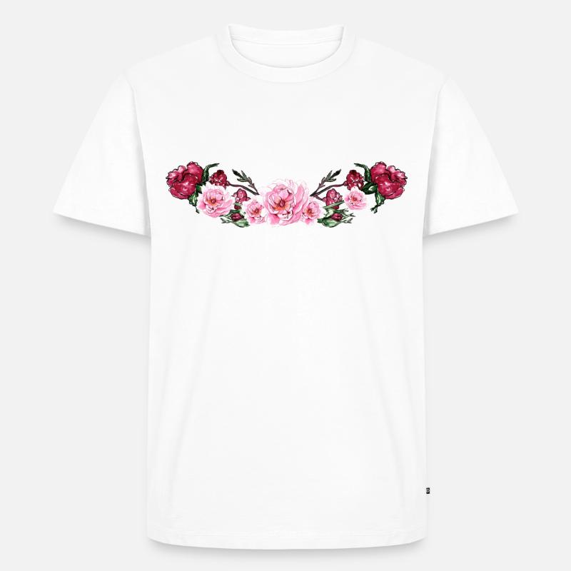 Blumen - Männer Premium Bio T-Shirt - Weiß