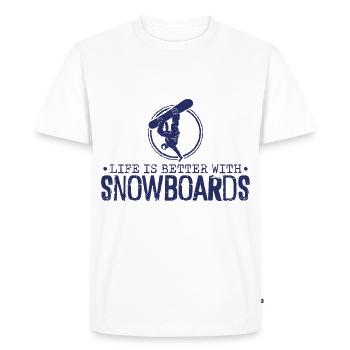 Snowboard Snowboarding Snowboard Holiday Snowboarder - Men's Premium Organic T-Shirt - white - Front - Nico (187cm)