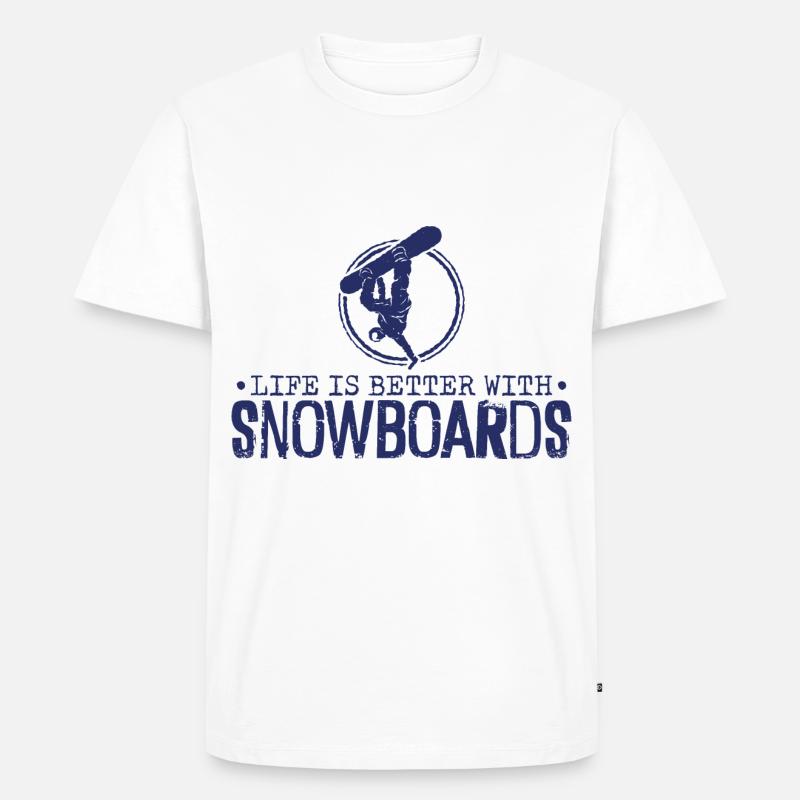 Snowboard Snowboarding Snowboardurlaub Snowboarder - Männer Premium Bio T-Shirt - Weiß