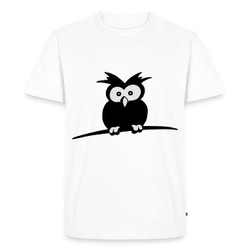 sleepy staring cute owl gift - Men's Premium Organic T-Shirt - white - Front - Nico (187cm)