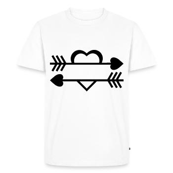 Flèches coeur flèches symbole - T-shirt Premium bio Homme - blanc - Devant - Nico (187cm)