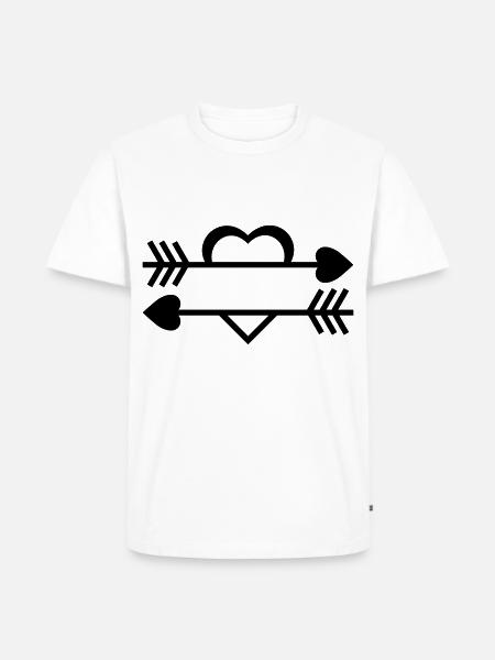 Herzpfeil Herz Pfeile Symbol - Männer Premium Bio T-Shirt - Weiß
