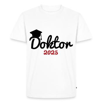 Doktortitel 2025 Doktorhut Promotion Doktor - Männer Premium Bio T-Shirt - Weiß - Vorne - Nico (187cm)