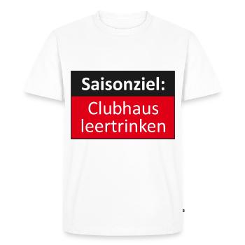 Season Goal: empty drink clubhouse - Men's Premium Organic T-Shirt - white - Front - Nico (187cm)