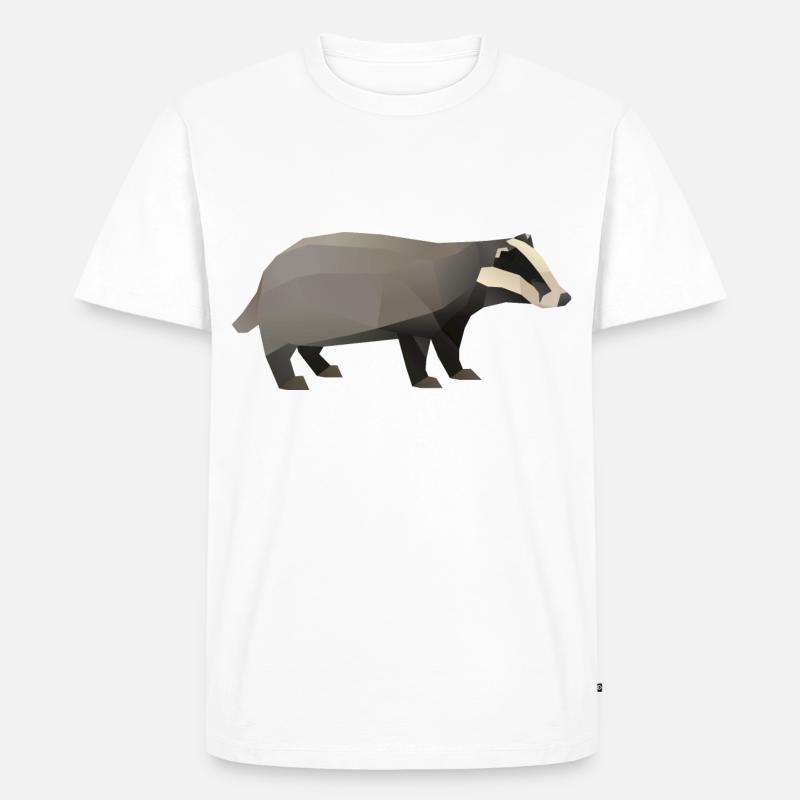 Dachs Waldtier Naturschutz Geschenk Polygon - Männer Premium Bio T-Shirt - Weiß