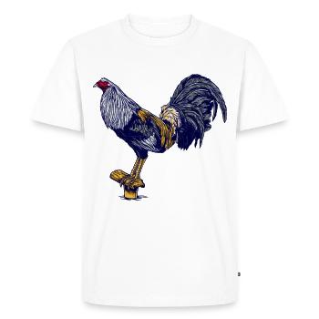 cock, cock, gockl, farm, animals, yard, gift - Men's Premium Organic T-Shirt - white - Front - Nico (187cm)