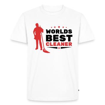 Nettoyant femme de ménage - T-shirt Premium bio Homme - blanc - Devant - Nico (187cm)
