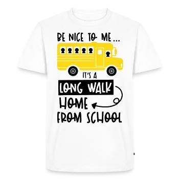Chauffeur de bus scolaire chauffeur d'autobus scolaire - T-shirt Premium bio Homme - blanc - Devant - Nico (187cm)