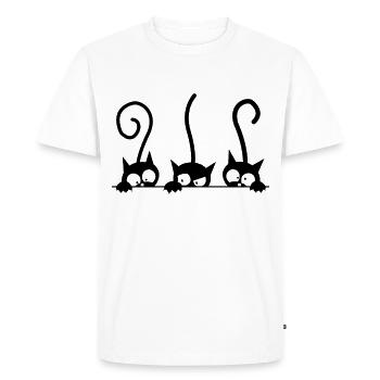 Chat minou chaton chaton gueule de bois meow - T-shirt Premium bio Homme - blanc - Devant - Nico (187cm)