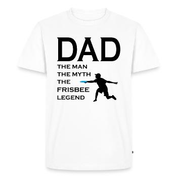 Ultimate Frisbee Game Disc Sports Fête des pères papa - T-shirt Premium bio Homme - blanc - Devant - Nico (187cm)