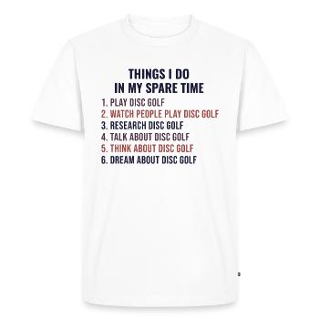 Disque golfeur golfeur frisbee drôle disant cadeau - T-shirt Premium bio Homme - blanc - Devant - Nico (187cm)