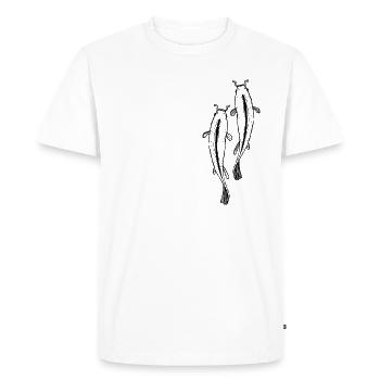 Deux Kois - T-shirt Premium bio Homme - blanc - Devant - Nico (187cm)