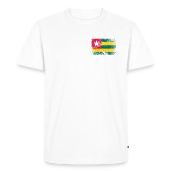 Drapeau Togo - Grunge Vintage - T-shirt Premium bio Homme - blanc - Devant - Nico (187cm)