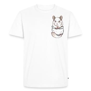 Pocket Cute White Chinchilla - Men's Premium Organic T-Shirt - white - Front - Nico (187cm)