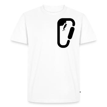 Escalade mousqueton pour grimpeurs - T-shirt Premium bio Homme - blanc - Devant - Nico (187cm)