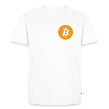 Bitcoin logo - Men's Premium Organic T-Shirt - white - Front - Nico (187cm)
